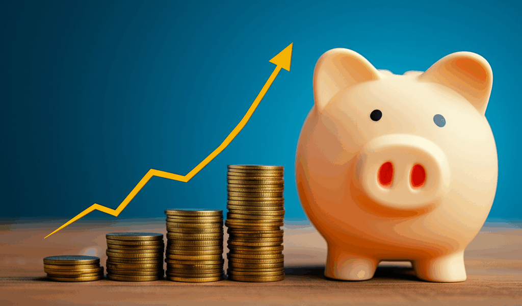 Retirement savings and investment growth concept