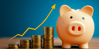 Retirement savings and investment growth concept