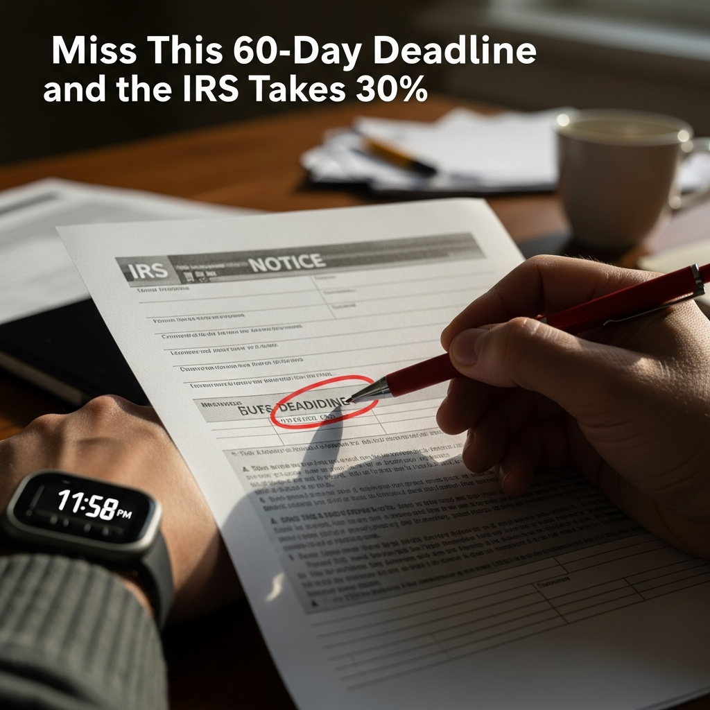 Miss This 60-Day Deadline and the IRS Takes 30%